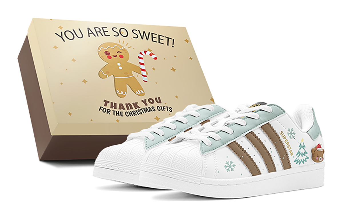[Custom Shoes] adidas Originals Superstar 'Christmas Bear Green White'