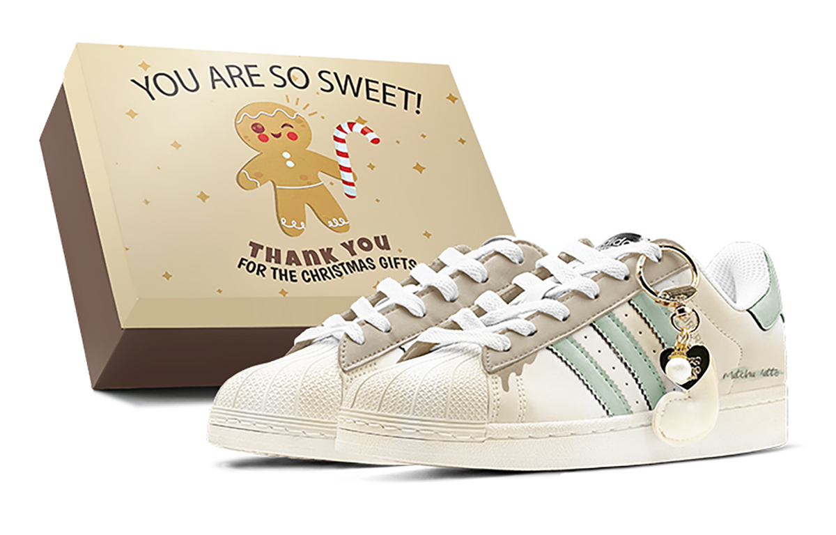 [Custom Shoes] adidas Originals Superstar 'Christmas Aged-Look Heart Pendant Khaki Gradient'