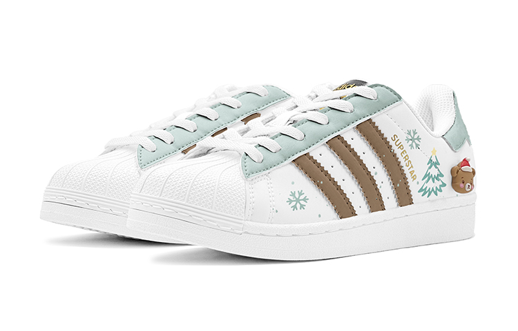 Shop [Custom Shoes] adidas Originals Superstar 'Christmas Bear Green White'
