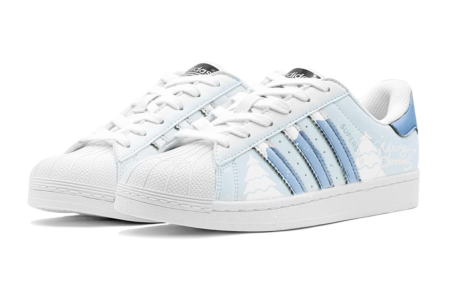 [Custom Shoes] adidas Originals Superstar 'Christmas Snowflake - Blue White' 圖 4