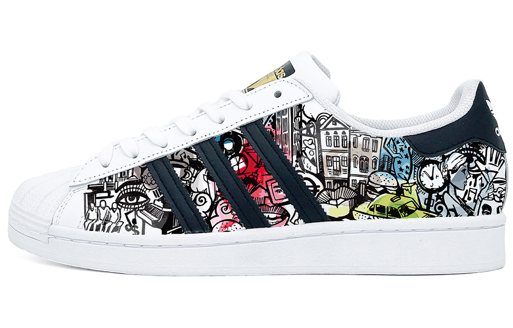 Order 【客製球鞋】 adidas originals Superstar 貝殼頭 迅速城市 低筒 帆布鞋 男女同款 黑色