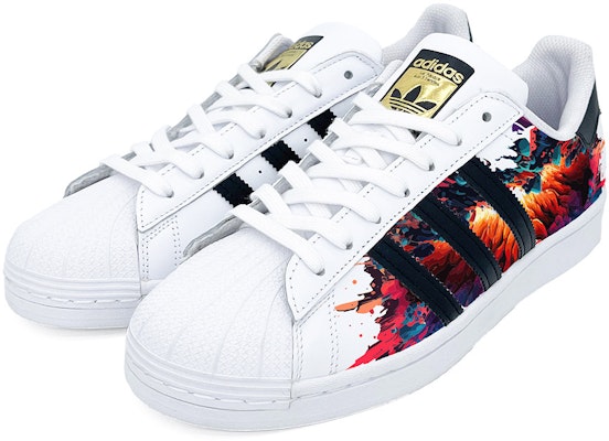 【訂製球鞋】 adidas originals Superstar 貝殼頭 星雲爆炸 低筒 板鞋 男女同款 紅色 Shop 【訂製球鞋】 adidas originals Superstar 貝殼頭 星雲爆炸 低筒 板鞋 男女同款 紅色