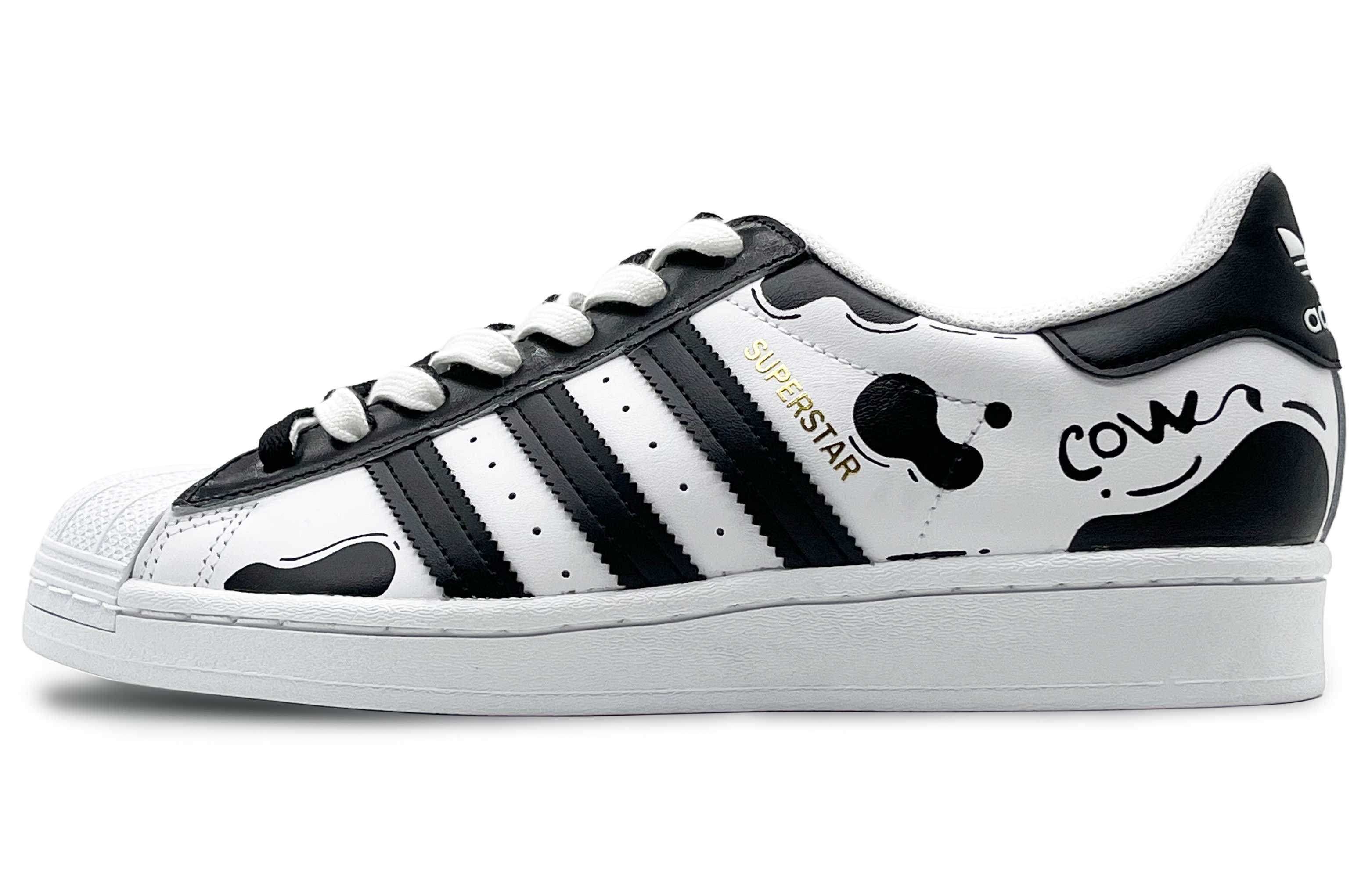[Custom Shoes] adidas Originals Superstar 'Cow Print - Black White'