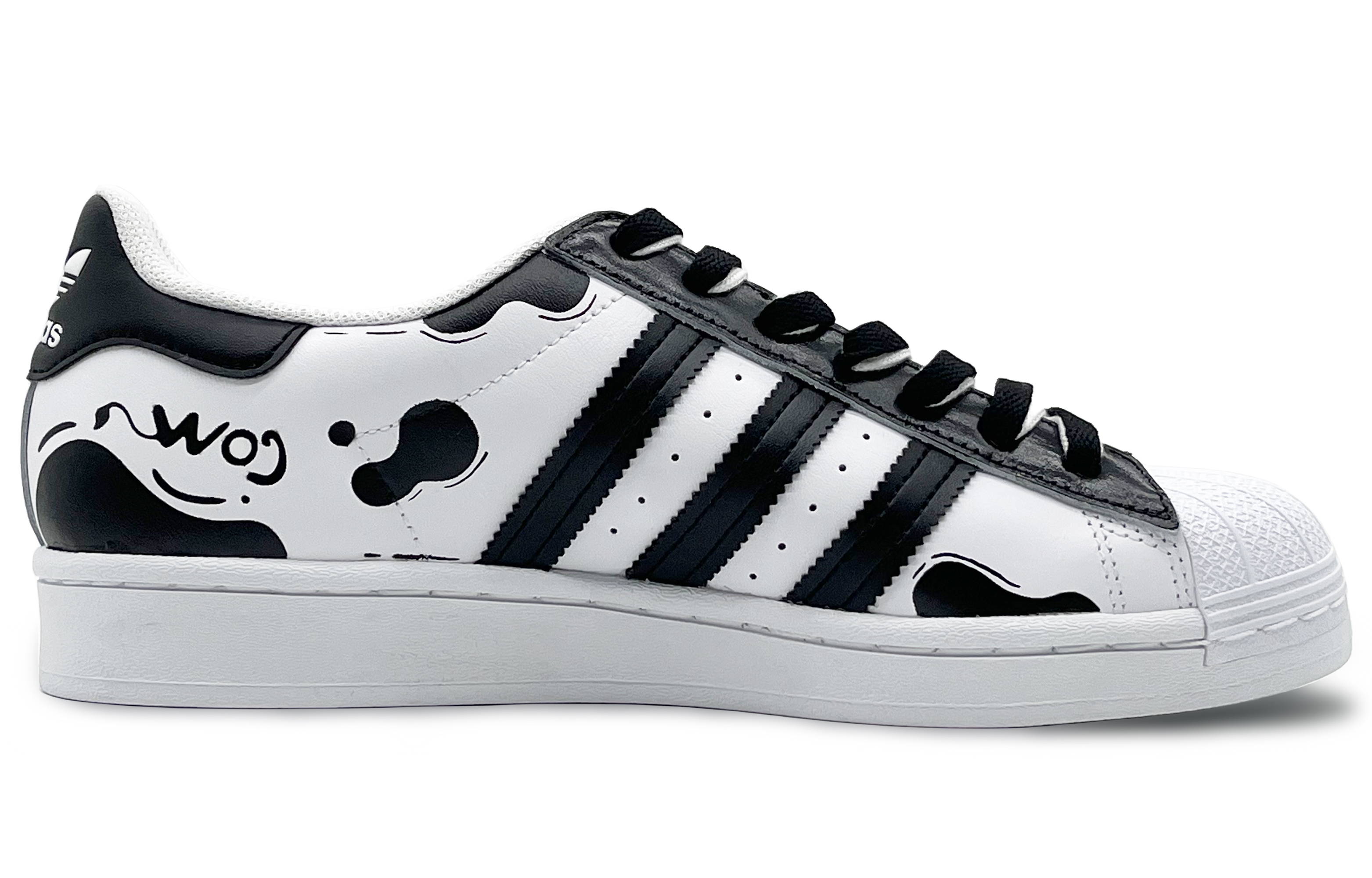 [Custom Shoes] adidas Originals Superstar 'Cow Print - Black White' 圖 2