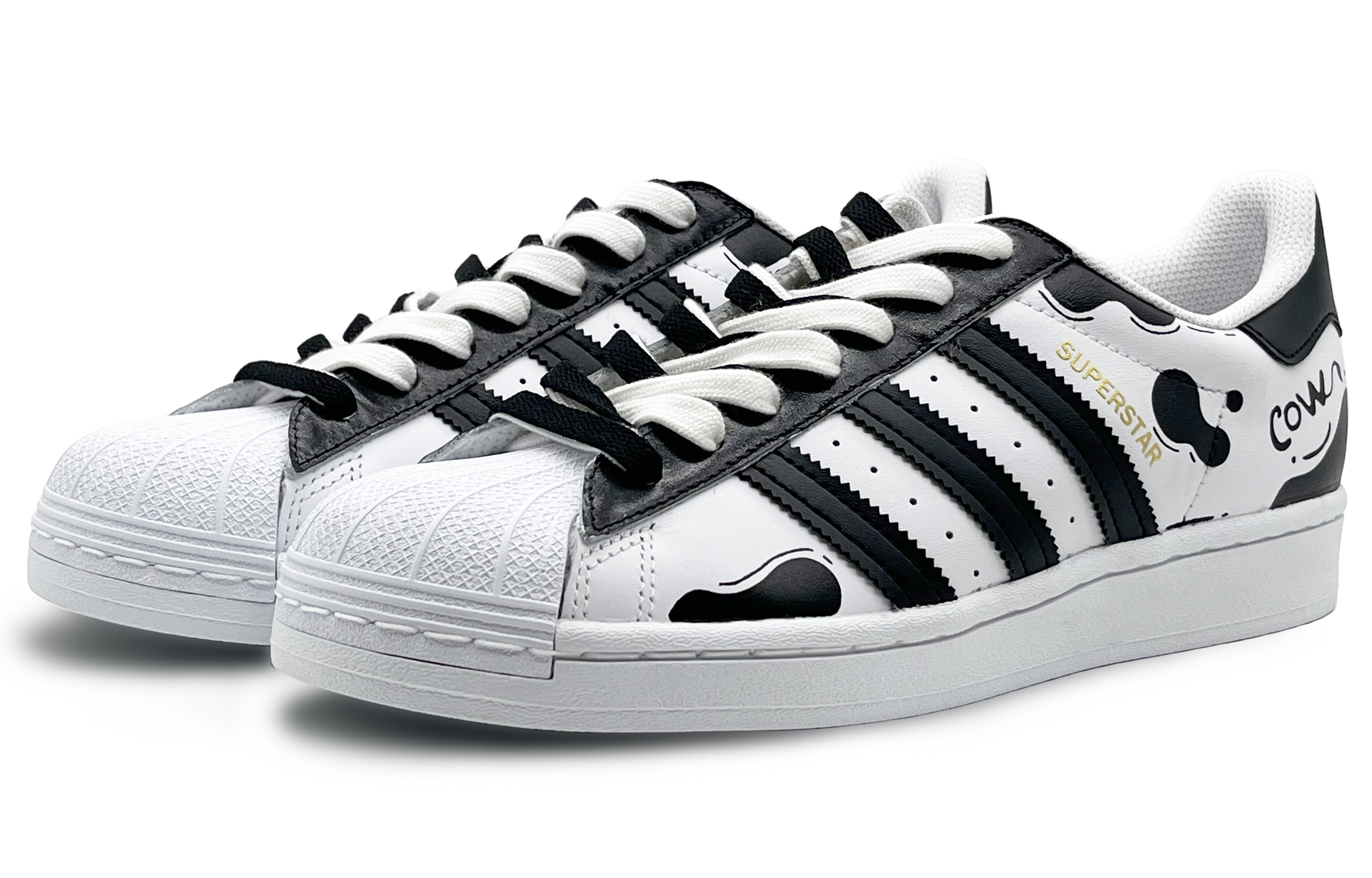 [Custom Shoes] adidas Originals Superstar 'Cow Print - Black White' 圖 3