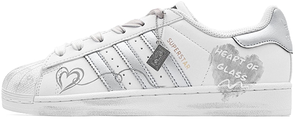 【訂製球鞋】adidas originals Superstar 春日煥新季 水晶之戀 愛心塗鴉 特殊鞋盒 防滑耐磨 低筒 板鞋 男女同款 銀灰 Order 【訂製球鞋】adidas originals Superstar 春日煥新季 水晶之戀 愛心塗鴉 特殊鞋盒 防滑耐磨 低筒 板鞋 男女同款 銀灰