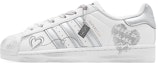 Order 【訂製球鞋】adidas originals Superstar 春日煥新季 水晶之戀 愛心塗鴉 特殊鞋盒 防滑耐磨 低筒 板鞋 男女同款 銀灰