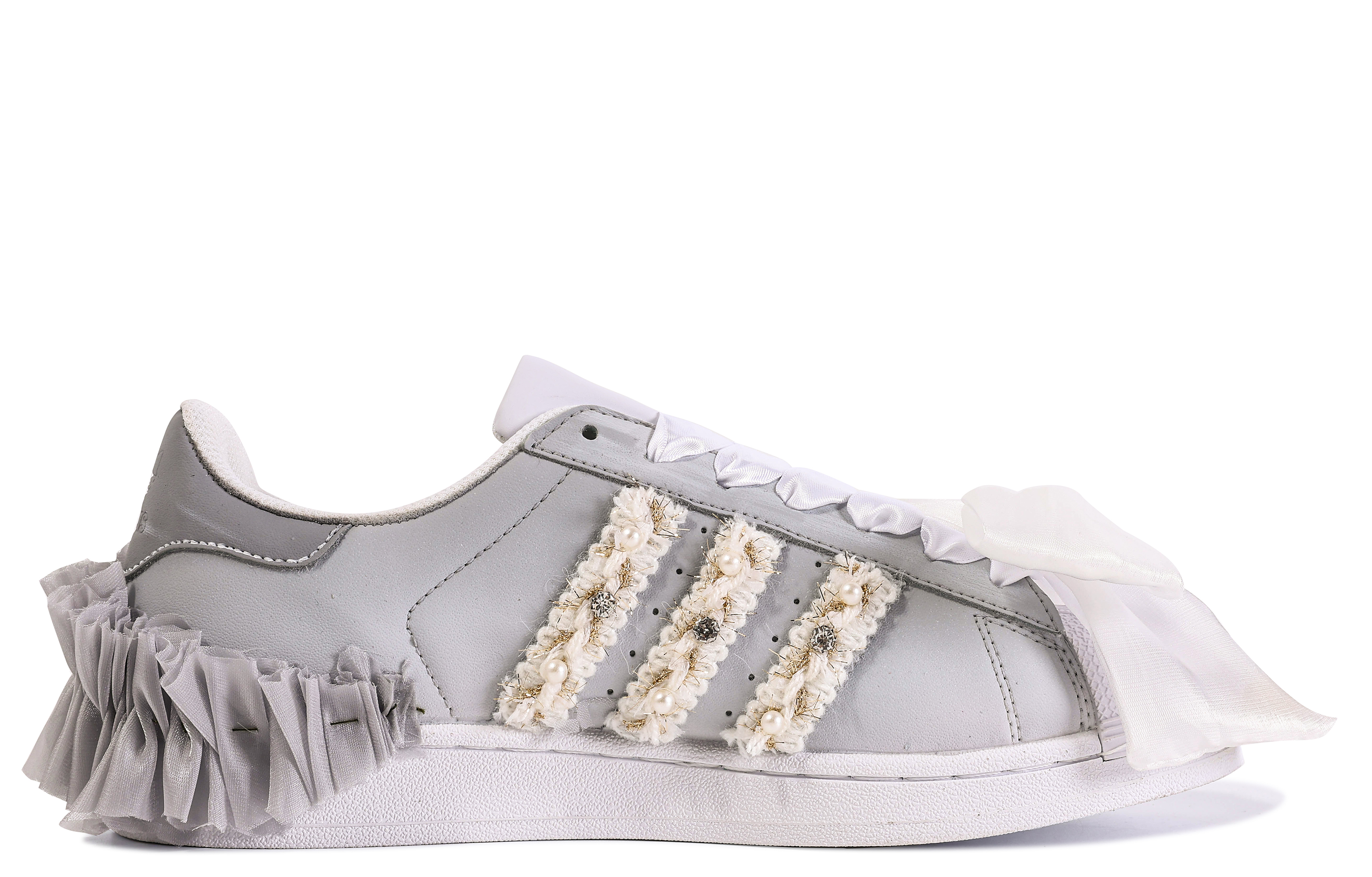 Lookbook 【客製化球鞋】adidas originals Superstar 達文西訂製 禮盒式 星辰 婚鞋 蕾絲 低筒 板鞋 男女皆宜 灰色