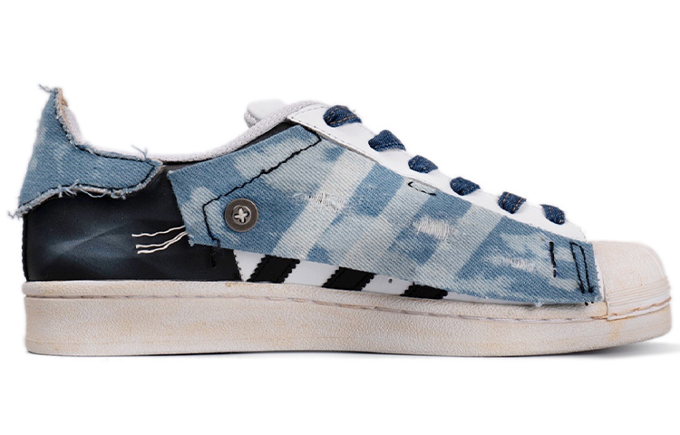 [Custom Shoes] adidas Originals Superstar 'Deconstructed Retro Girl Theme - Blue Denim Graffiti Vibe' 圖 2