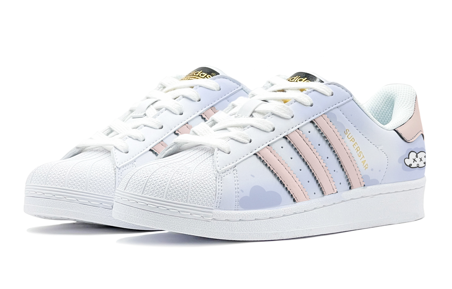 Shop [Sepatu Kustom] adidas Originals Superstar 'Dopamin Dressing Cloud' EG4958(TeamS-粉紫云朵涂鸦S-BOX)