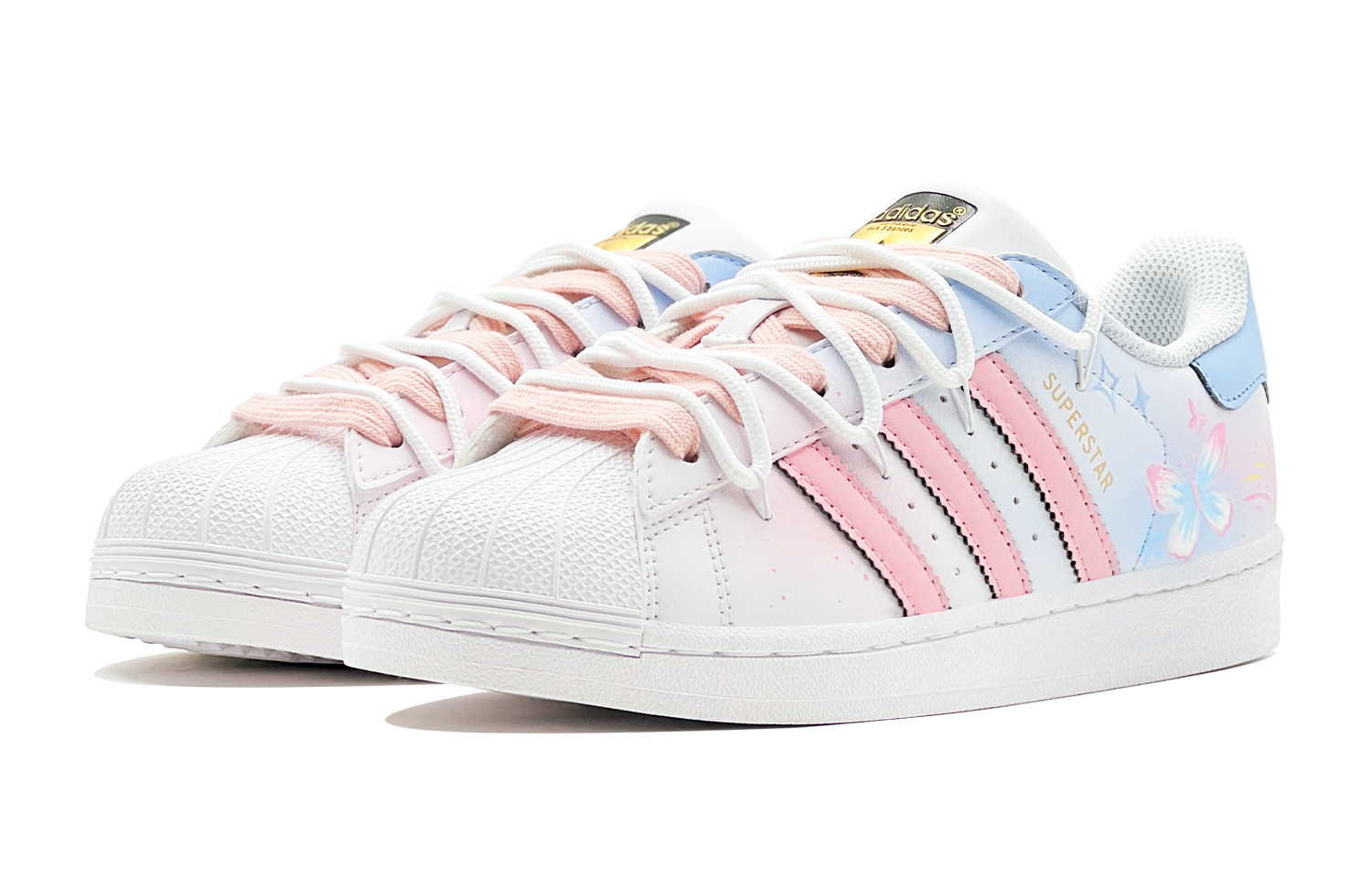 Purchase [Kasur Kasut] adidas Originals Superstar 'Kupu-Kupu Iridescent - Twin Holiday' EG4958(TeamS-粉蓝幻彩蝴蝶S-BOX)