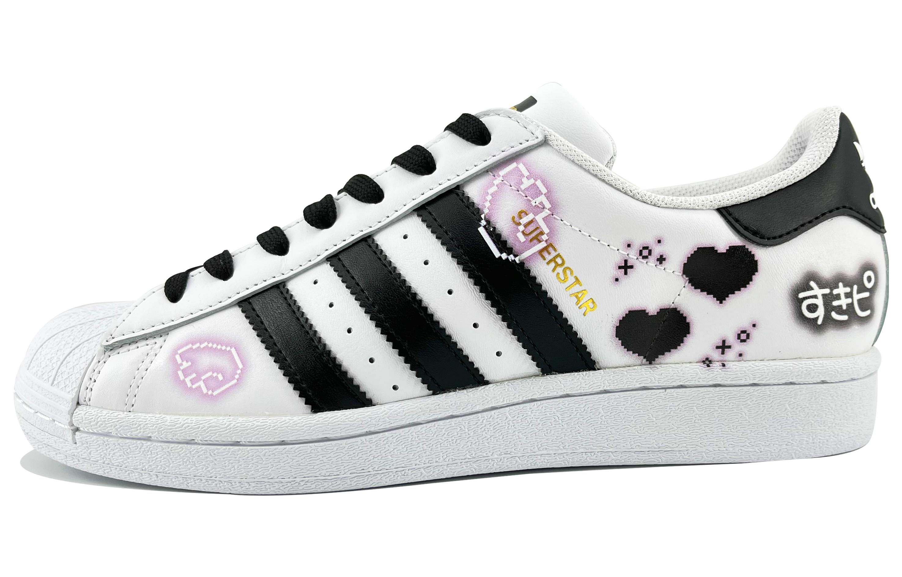 Buy [Custom Shoes] adidas Originals Superstar 'Laser Heart Black White'