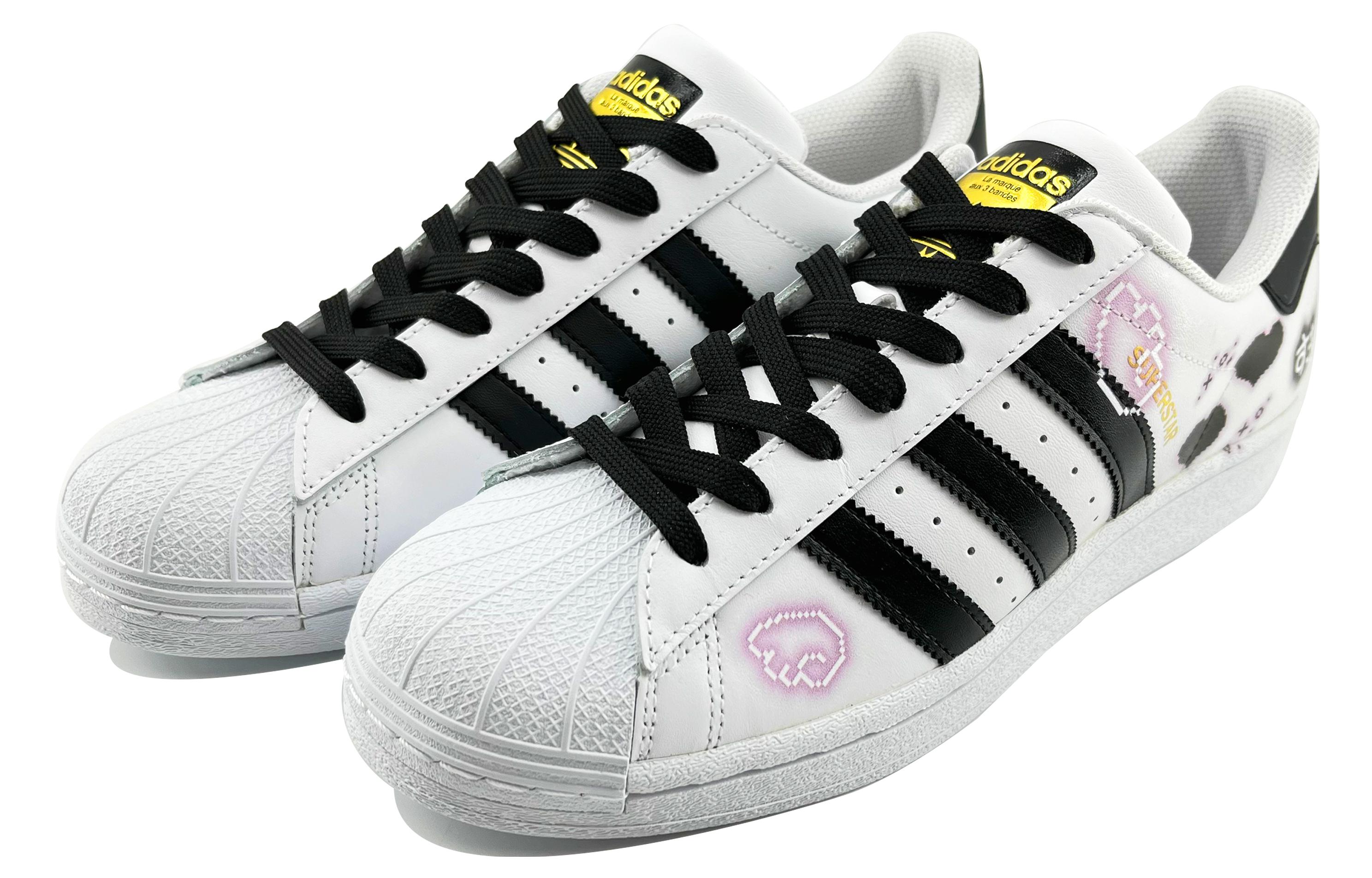 Lookbook [Custom Shoes] adidas Originals Superstar 'Laser Heart Black White'