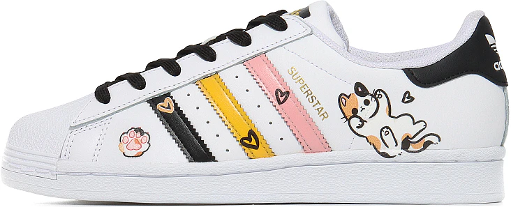 custom-shoes-adidas-originals-superstar-lazy-kitten-white-black