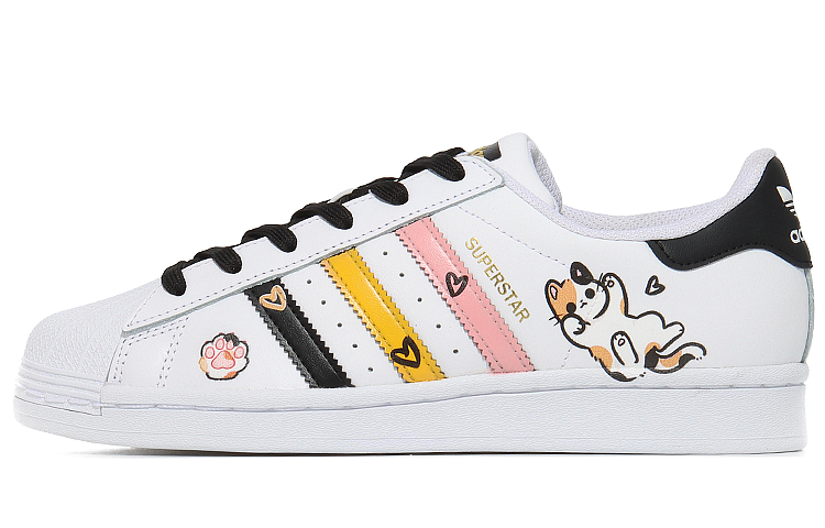 Order [Sepatu Custom] adidas Originals Superstar 'Lazy Kitten Putih Hitam' EG4958(Team10-三花猫）