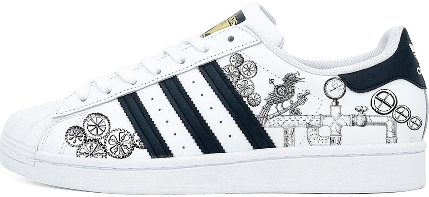 【訂製球鞋】adidas originals Superstar 貝殼頭 機械鳥 低筒 板鞋 男女款 黑色 Buy 【訂製球鞋】adidas originals Superstar 貝殼頭 機械鳥 低筒 板鞋 男女款 黑色