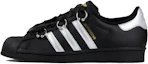 Order 【客製化球鞋】 adidas originals Superstar 摩登黑銀 銀環 絲質鞋帶 無性別風格 時尚百搭與 四季款 高包覆性 輕便 低筒 運動鞋 男女皆宜 黑銀色