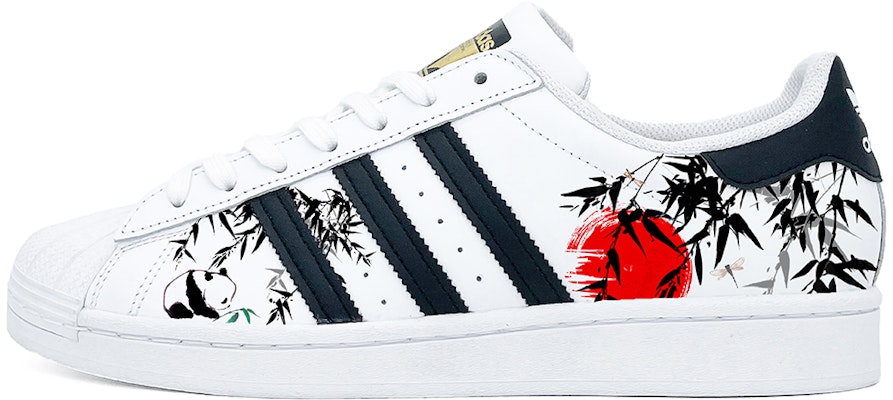 【訂製球鞋】adidas originals Superstar 貝殼頭 東方熊貓 低筒 板鞋 男女款 黑紅 Order 【訂製球鞋】adidas originals Superstar 貝殼頭 東方熊貓 低筒 板鞋 男女款 黑紅