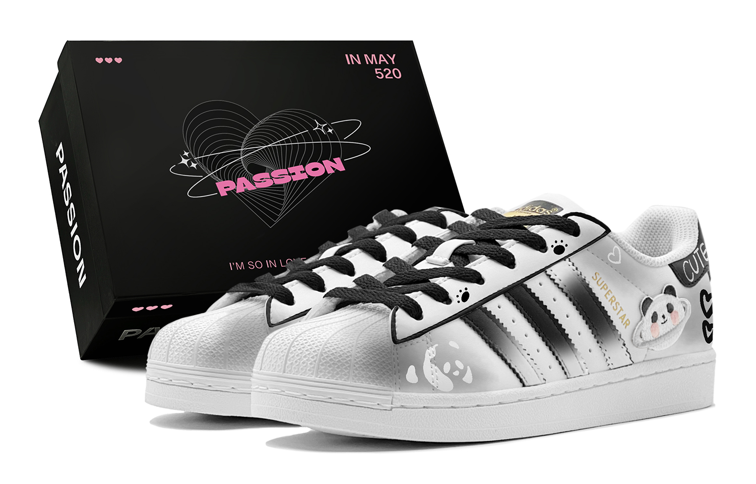 Buy [Zapatos Personalizados] adidas Originals Superstar 'Panda Graffiti' EG4958(TeamS2-星球熊猫S-BOX)