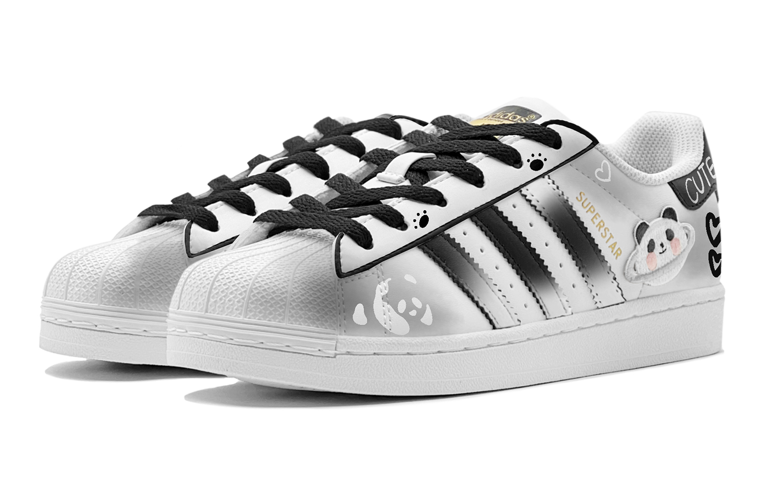 Shop [Zapatos Personalizados] adidas Originals Superstar 'Panda Graffiti' EG4958(TeamS2-星球熊猫S-BOX)