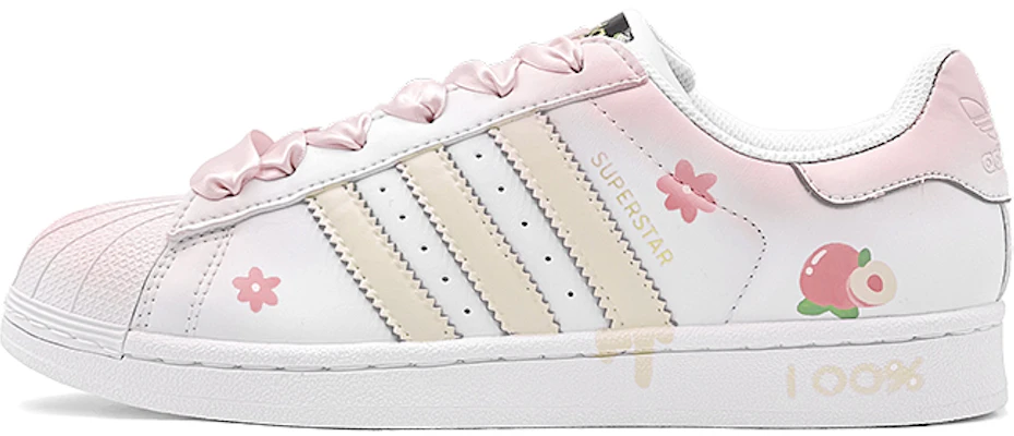 【客製化球鞋】adidas Originals Superstar 蜜桃果汁 絲綢鞋帶 限量鞋盒 低筒 休閒鞋 男女款 粉白 Buy 【客製化球鞋】adidas Originals Superstar 蜜桃果汁 絲綢鞋帶 限量鞋盒 低筒 休閒鞋 男女款 粉白
