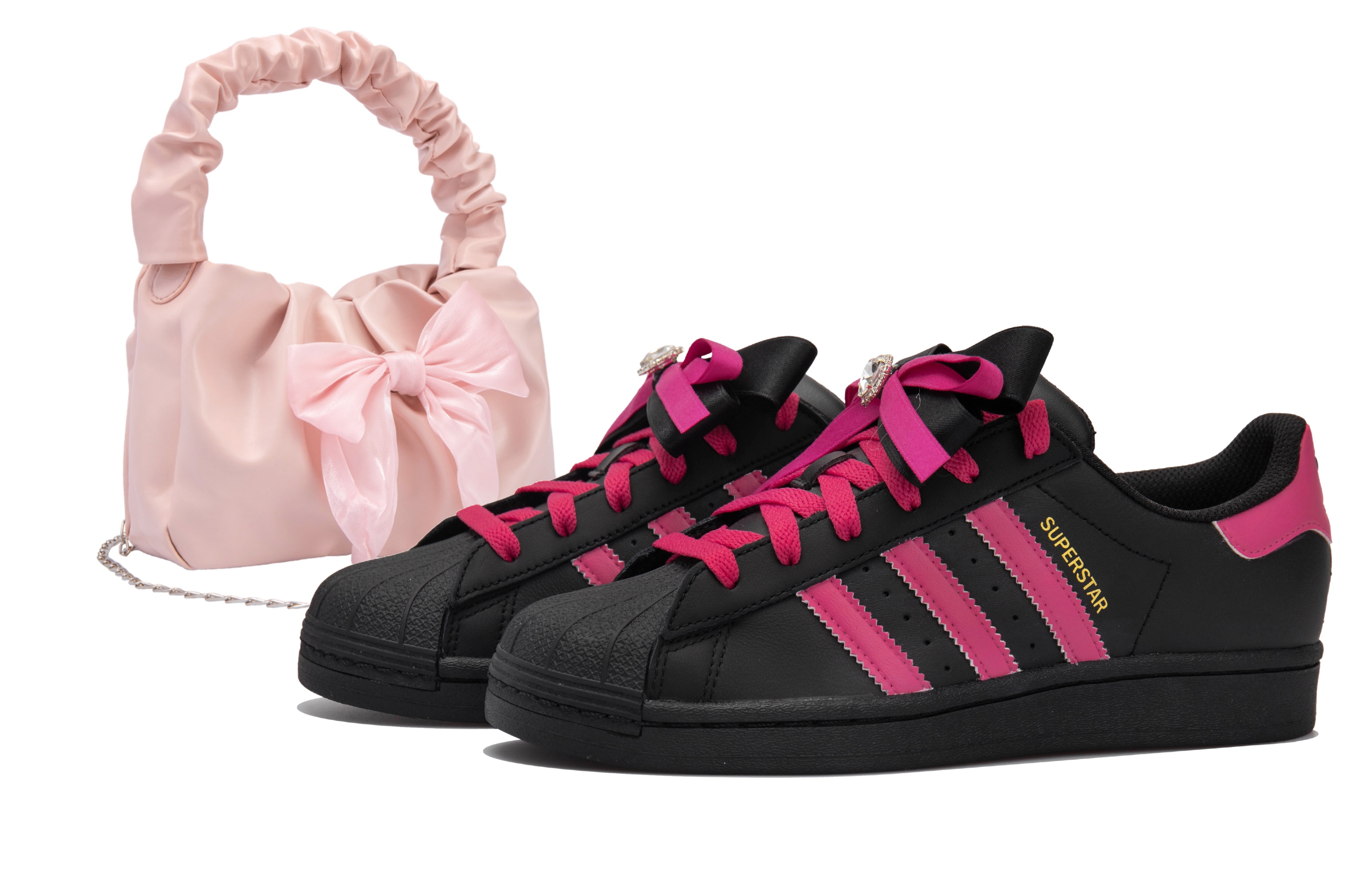 [Custom Shoes] adidas Originals Superstar 'Pink Holiday Black-Pink Bow'
