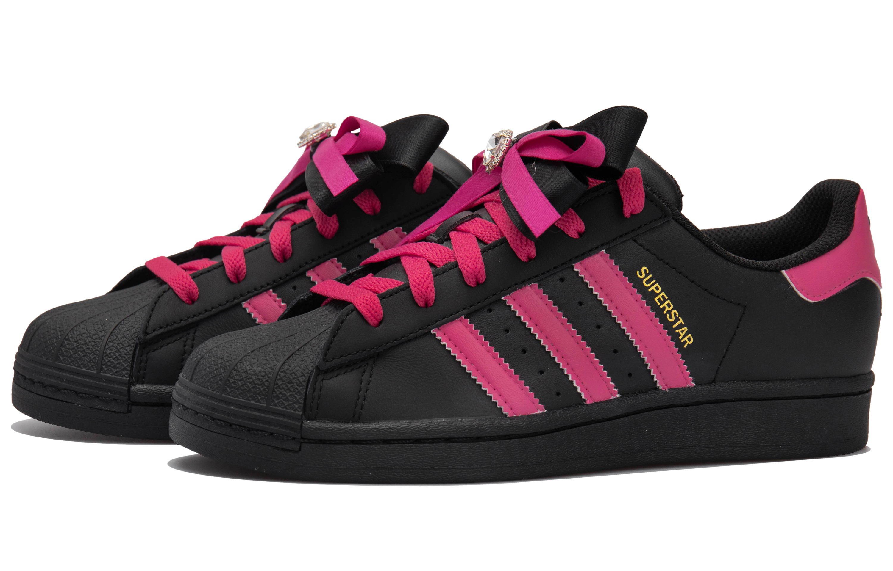 [Custom Shoes] adidas Originals Superstar 'Pink Holiday Black-Pink Bow' 圖 4