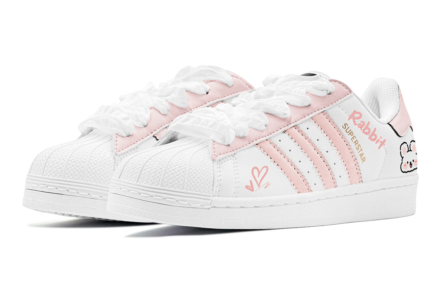 Shop [Sepatu Kustom] adidas Originals Superstar 'Pink White Kelinci' EG4958(TeamS-萌趣兔兔S-BOX)
