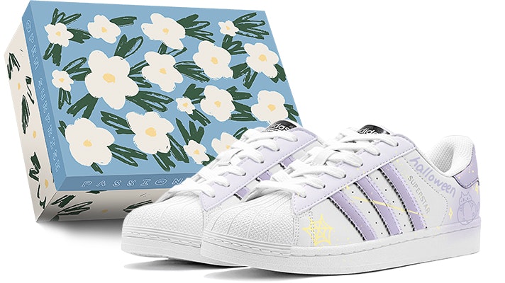 【客製球鞋】 adidas originals Superstar 南瓜貓咪 特製鞋盒 舒適 百搭 低筒 板鞋 男女皆宜 淡紫色 Buy 【客製球鞋】 adidas originals Superstar 南瓜貓咪 特製鞋盒 舒適 百搭 低筒 板鞋 男女皆宜 淡紫色