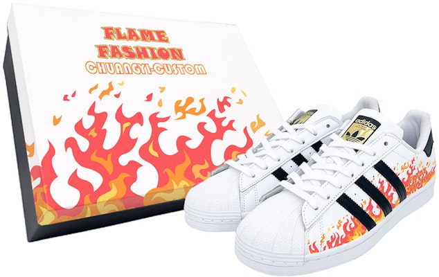 【訂製球鞋】adidas originals Superstar 貝殼頭 紅紅火火 火焰 低筒 板鞋 男女同款 紅色 Buy 【訂製球鞋】adidas originals Superstar 貝殼頭 紅紅火火 火焰 低筒 板鞋 男女同款 紅色