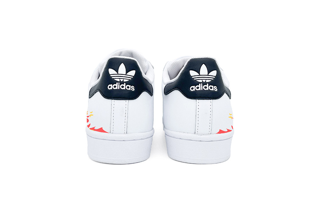 Details for 【訂製球鞋】adidas originals Superstar 貝殼頭 紅紅火火 火焰 低筒 板鞋 男女同款 紅色