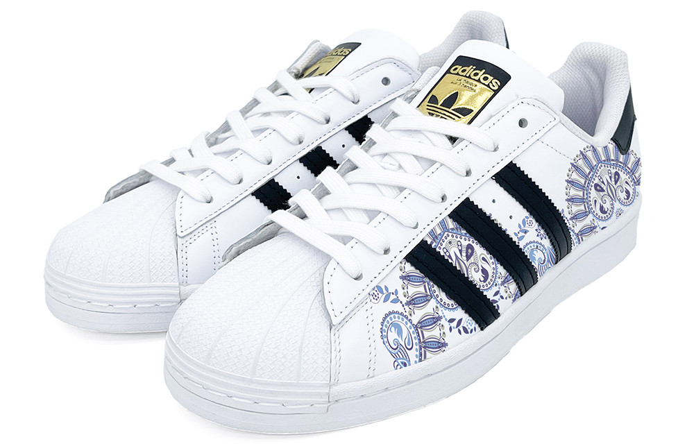 Lookbook [定制鞋] adidas Originals Superstar '复古蓝灰图案' EG4958(Team2-复古花纹)