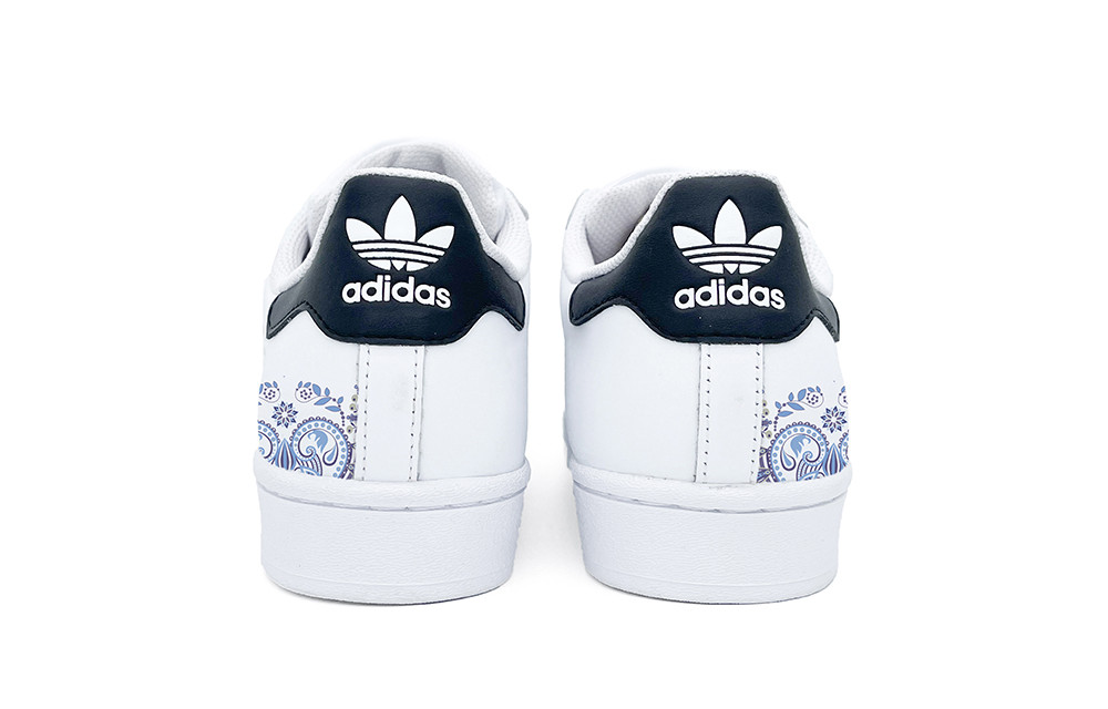 Shop [定制鞋] adidas Originals Superstar '复古蓝灰图案' EG4958(Team2-复古花纹)