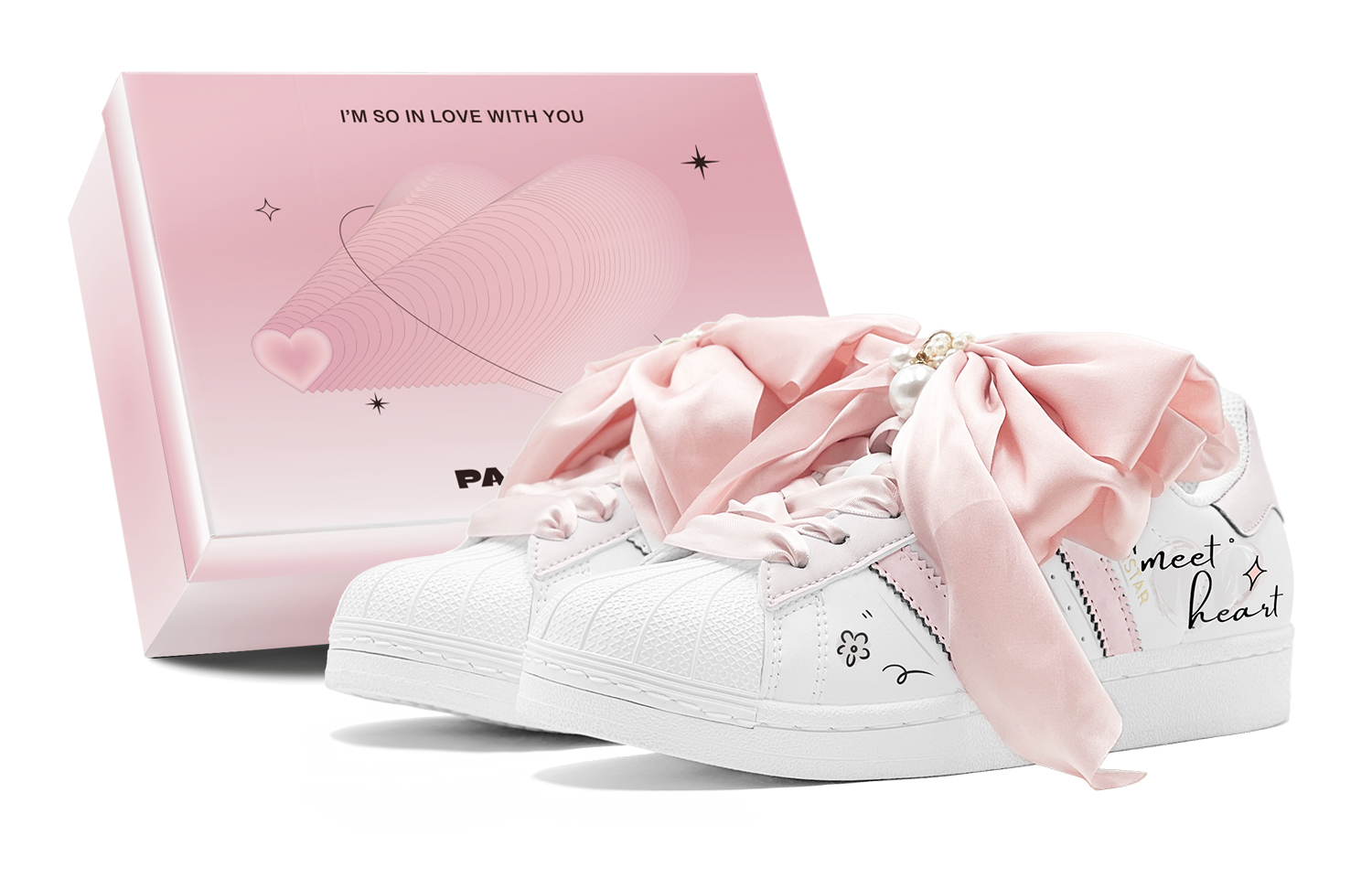 [Custom Shoes] adidas Originals Superstar 'Romantic 520 Pink Heart'