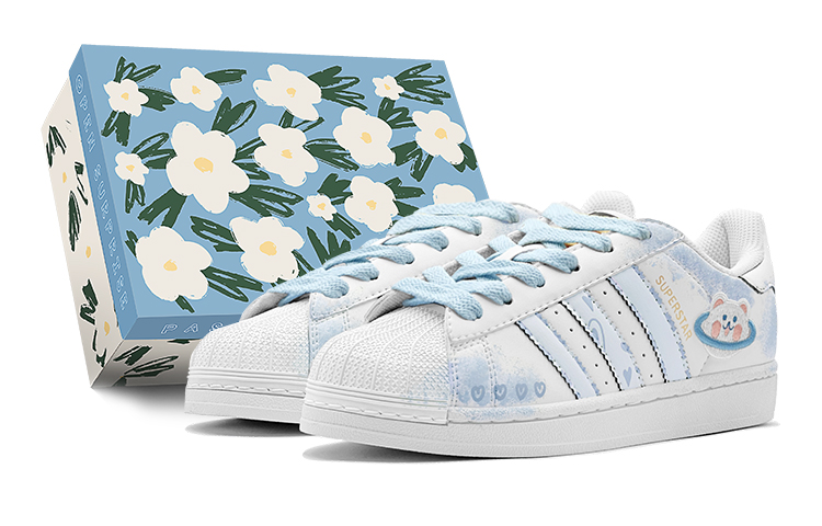 [Custom Shoes] adidas Originals Superstar 'Romantic Blue Ink Bear'