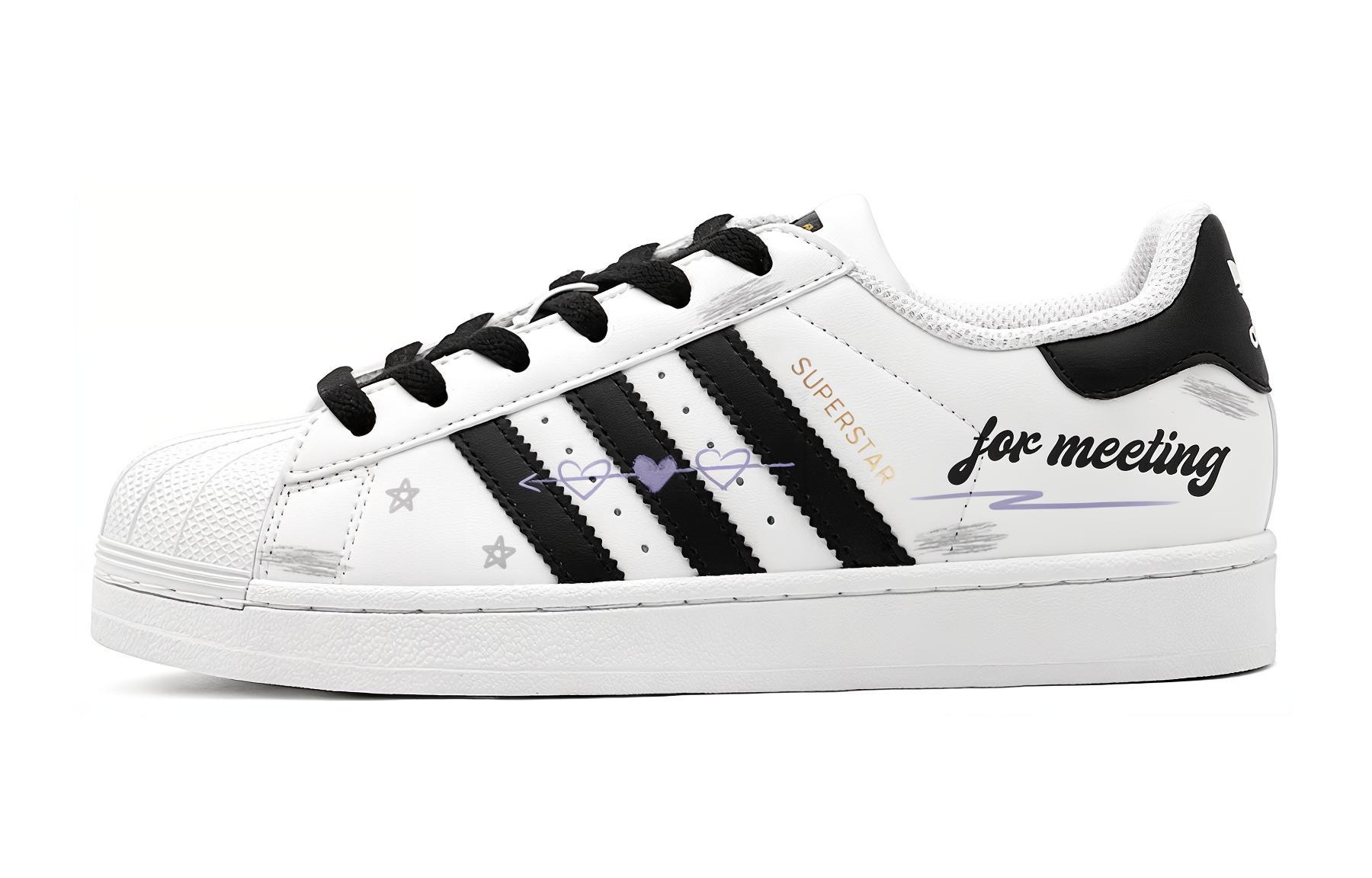 [Custom Shoes] adidas Originals Superstar 'Romantic Black-Purple' 圖 2