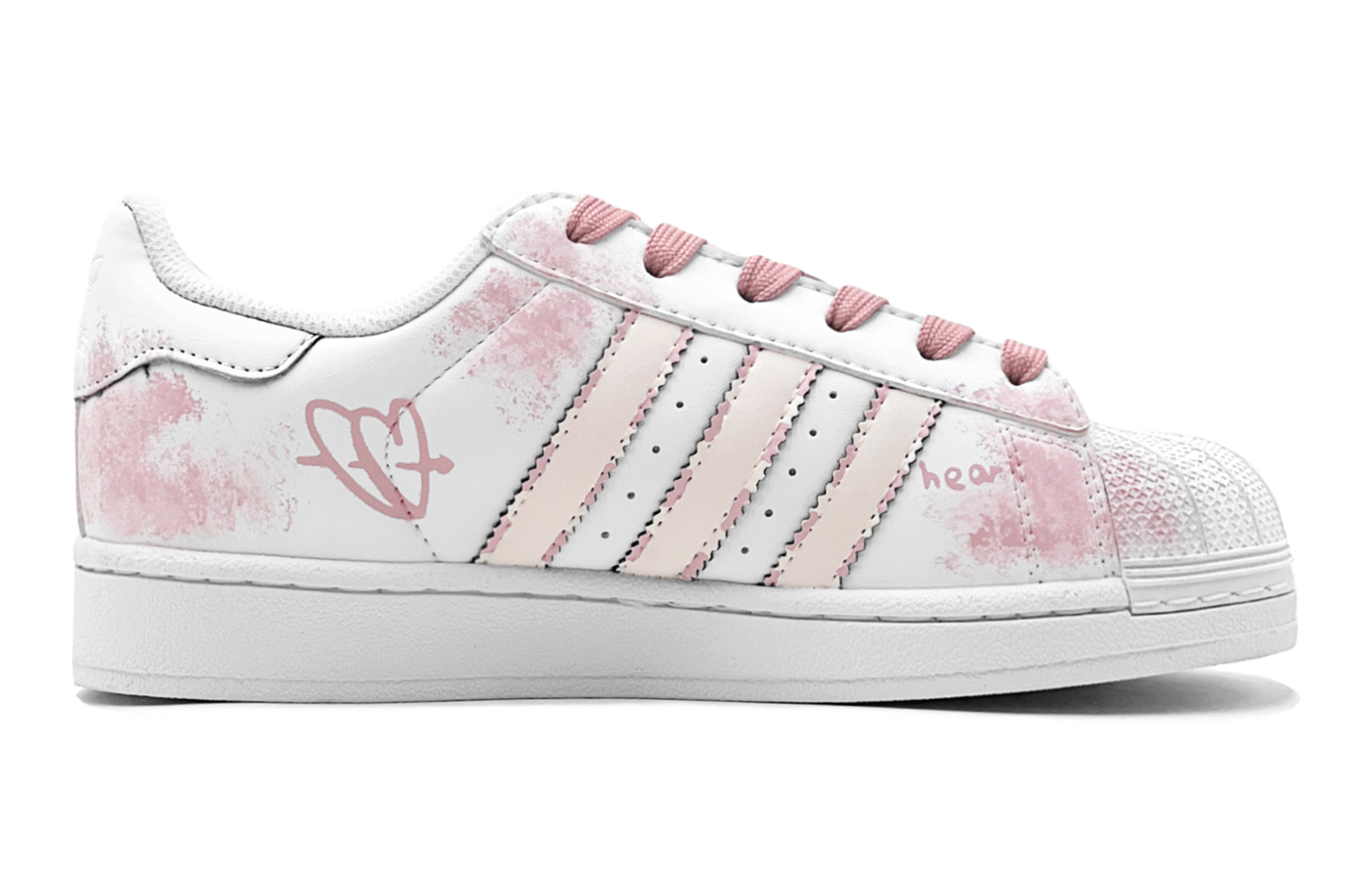 Lookbook [Sepatu Custom] adidas Originals Superstar 'Pink Romantis-Putih' EG4958(TeamS2-粉星球小兔S-BOX)
