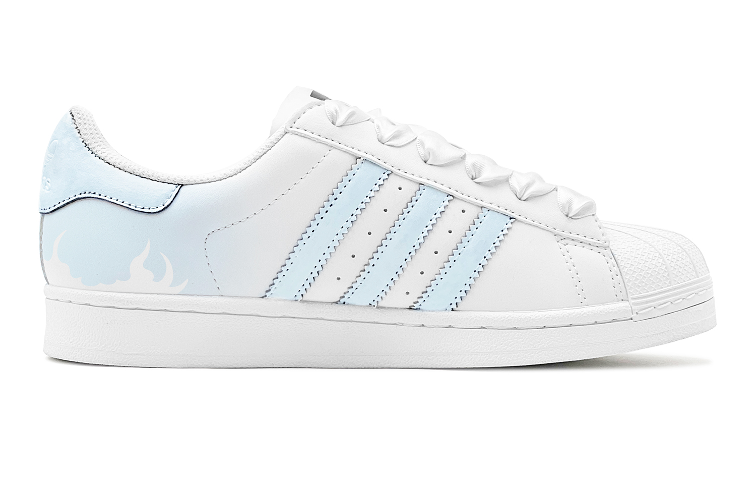 Lookbook 오리지널 슈퍼스타 '로맨틱 아이스 블루 러브' 커스텀 슈즈 EG4958(TeamS-蓝白爱心S-BOX)