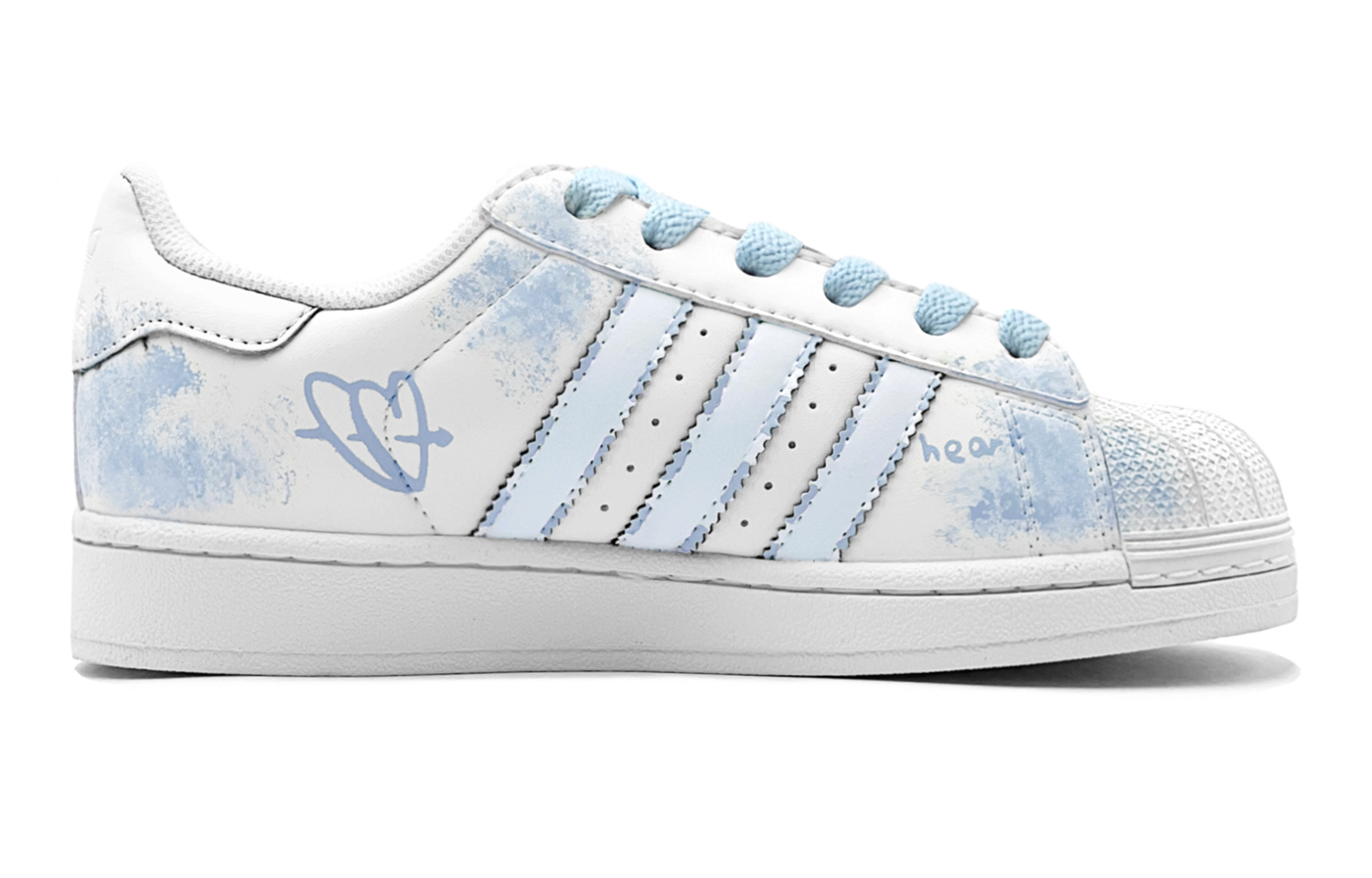 [Custom Shoes] adidas Originals Superstar 'Romantic Blue Ink Bear' 圖 3