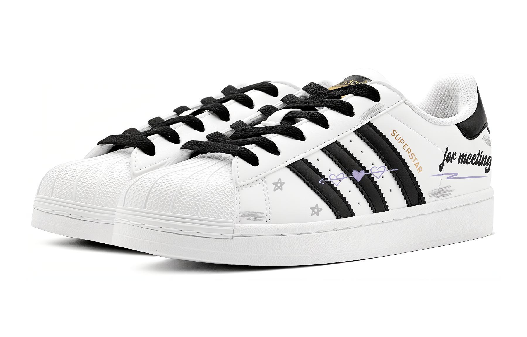 [Custom Shoes] adidas Originals Superstar 'Romantic Black-Purple' 圖 4