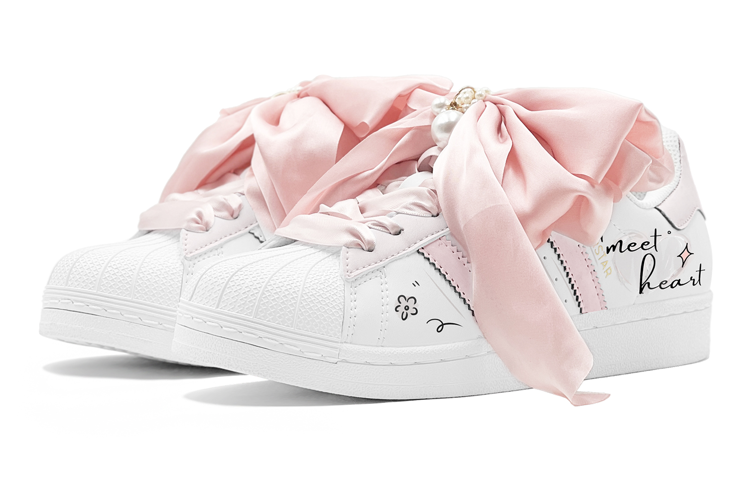 Shop [Custom Shoes] adidas Originals Superstar 'Romantic 520 Pink Heart'
