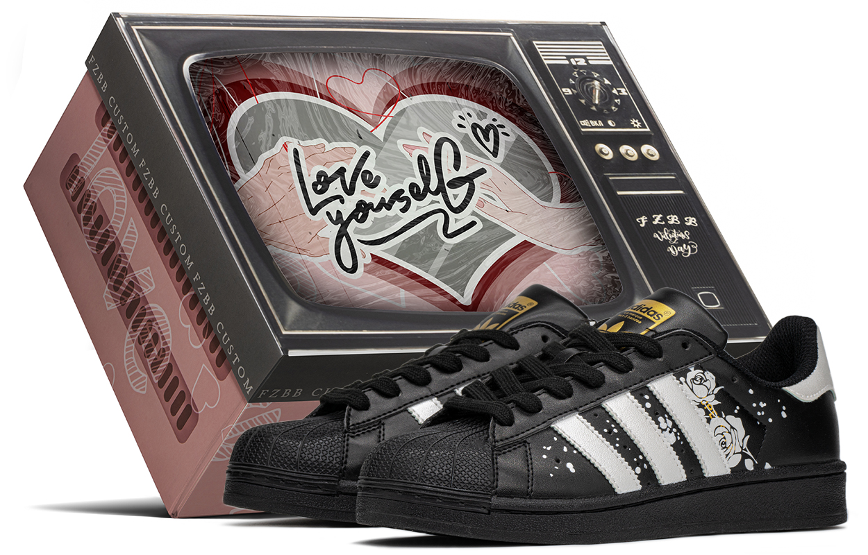 [Custom Shoes] adidas Originals Superstar 'Silver Black Rose Gift Pack'