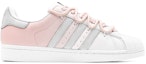 Lookbook 【專屬定製球鞋】 adidas originals Superstar 城市簡約風 銀粉愛心 解構設計 特殊鞋盒 低筒 板鞋 男女皆宜 粉色