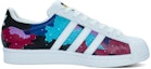 Lookbook adidas Originals Superstar 'Silver Space Peta Bintang' Putih-Biru Lukisan Tangan EG4958(Team100-银度空间)