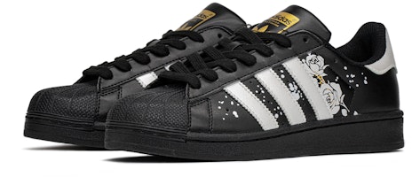 【訂製球鞋】adidas originals SUPERSTAR 合成皮革 FZBB 潮流主題 玫瑰 休閒百搭 低筒 板鞋 男女同款 銀黑 Shop 【訂製球鞋】adidas originals SUPERSTAR 合成皮革 FZBB 潮流主題 玫瑰 休閒百搭 低筒 板鞋 男女同款 銀黑