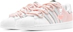 Shop 【專屬定製球鞋】 adidas originals Superstar 城市簡約風 銀粉愛心 解構設計 特殊鞋盒 低筒 板鞋 男女皆宜 粉色