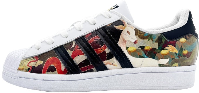 custom-shoes-adidas-originals-superstar-snail-joy-nine-coloured-deer-dunhuang-white-black