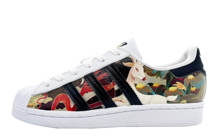Order 【訂製球鞋】 adidas originals Superstar 蝸牛悅享 九色鹿·敦煌 國風國潮 貝殼頭 低筒 板鞋 男女款 白黑