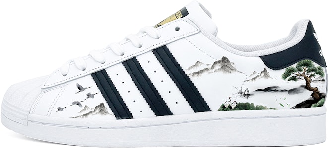 아디다스 오리지널 슈퍼스타 '송하연년 그레이' 커스텀 슈즈 EG4958(Team2--松鹤延年) Order 아디다스 오리지널 슈퍼스타 '송하연년 그레이' 커스텀 슈즈 EG4958(Team2--松鹤延年)