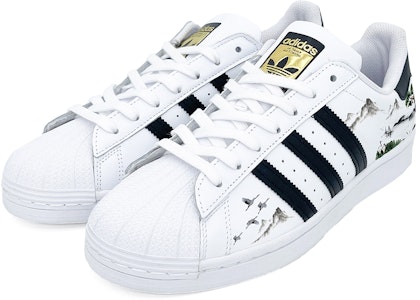 아디다스 오리지널 슈퍼스타 '송하연년 그레이' 커스텀 슈즈 EG4958(Team2--松鹤延年) Shop 아디다스 오리지널 슈퍼스타 '송하연년 그레이' 커스텀 슈즈 EG4958(Team2--松鹤延年)